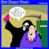 Cartoon: Morgue (small) by toons tagged proof,of,purchase,grim,reaper,selfie