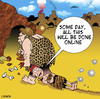 Cartoon: Online dating (small) by toons tagged prehistoric,dating,caveman,romance