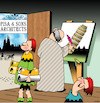 Cartoon: Pisa (small) by toons tagged pisa,architects,building,history,leaning,tower,italy
