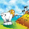 Cartoon: polar lions (small) by toons tagged global,warming,polar,bears,melting,ice,caps,africa,lions,cats,emmissions,trading,oceans,environment