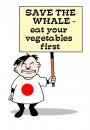 Cartoon: save the whale (small) by toons tagged whaling whales japan oceans vegetables mammals fish protesters