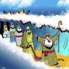 Cartoon: Searching for coins (small) by toons tagged moses,metal,detector,parting,the,red,sea,lost,money