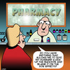 Cartoon: Side effects (small) by toons tagged pharmacy,drugs,side,effects,pharmacuticles,kick,up,the,bum
