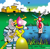 Cartoon: Swiss army knife (small) by toons tagged swiss,army,knife,medievil,knights,damsel,sword,in,the,lake,king,arthur,lancelot,penknife,castles,swords