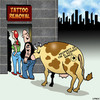 Cartoon: Tattoo removal (small) by toons tagged tattoo,removal,branding,iron,cattle,tattoos,animals