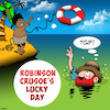 Cartoon: TGIF (small) by toons tagged robinson,crusoe,thank,god,its,friday,desert,island,life,preserver,raft,tgif