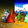 Cartoon: the ambush (small) by toons tagged fishing cats north sea animals seafood boats ambush