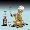 Cartoon: Wine charmer (small) by toons tagged snake,charmer,wine,connoisseur,drinking