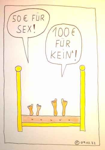 Cartoon: 50 EURO FÜR SEX (medium) by Müller tagged imbett