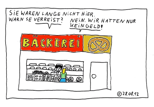 Cartoon: Bäckerei (medium) by Müller tagged pleite,geld,brot,bäckerei