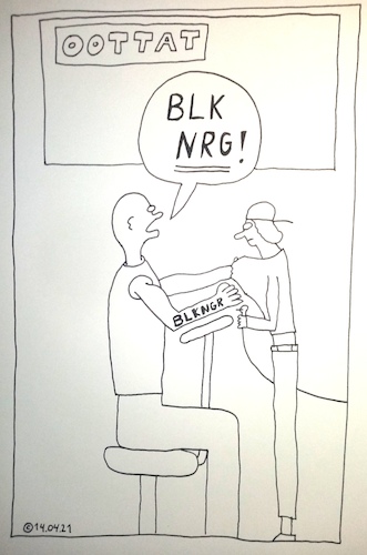 Cartoon: BLK NRG (medium) by Müller tagged tattoo,blknrg