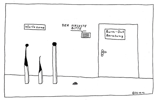 Cartoon: Burn-Out Beratung (medium) by Müller tagged burnout,beratung,advice,ausgebrannt