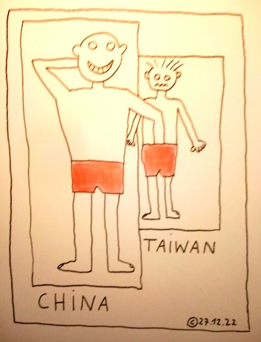 Cartoon: China-Taiwan (medium) by Müller tagged china,taiwan,krieg,imperialismus