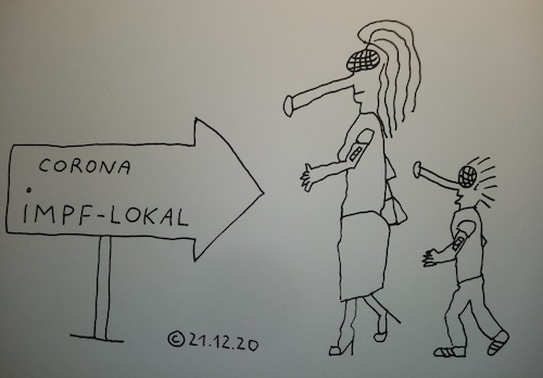 Cartoon: Corona impflokal (medium) by Müller tagged impfung,corona