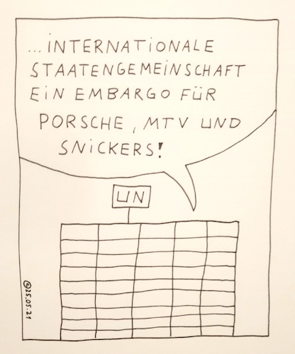 Cartoon: Embargo (medium) by Müller tagged embargo,porsche,mtv