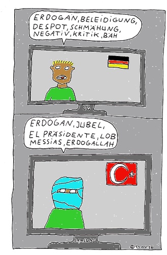 Cartoon: Erdogallah (medium) by Müller tagged erdogan,türkei,satire,humor,toleranz