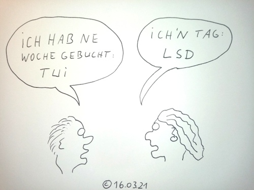 Cartoon: Gebucht (medium) by Müller tagged urlaub,tui,lsd,gebucht