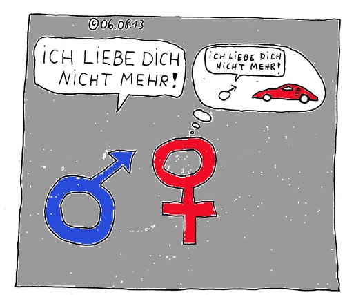 Cartoon: Ich liebe dich nicht mehr (medium) by Müller tagged frau,mann,liebe