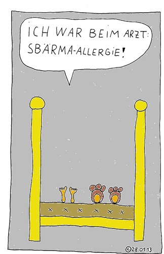 Cartoon: Im Bett 19 (medium) by Müller tagged imbett,bär,allergie