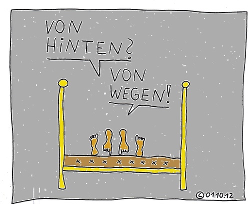 Cartoon: Im Bett 3 (medium) by Müller tagged bett,füsse,vonhinten,vonwegen