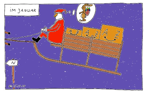 Cartoon: Im Januar (medium) by Müller tagged weihnachtsmann,santa,claus,januar,january,amazon