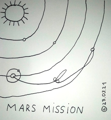 Cartoon: MARS MISSION (medium) by Müller tagged mars,mission