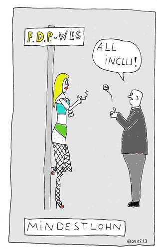 Cartoon: Mindestlohn (medium) by Müller tagged fdp,mindestlohn,lohnuntergrenze,prostitution