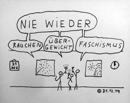 Cartoon: Nie wieder (medium) by Müller tagged sylvester