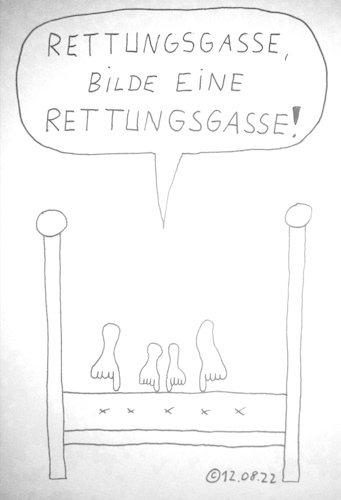 Cartoon: Rettungsgasse (medium) by Müller tagged imbett,rettungsgasse