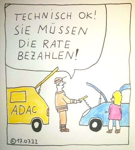 Cartoon: Technisch OK (medium) by Müller tagged adac,panne,rate