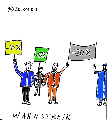 Cartoon: Wahnstreik (medium) by Müller tagged streik,warnstreik,arbeitskampf