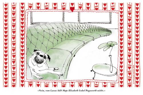 Cartoon: Mops Elisabeth Isobel Pugsworth (medium) by Mops royal tagged mops,pug,dog,pet,luxury,