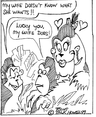 Cartoon: LOVE MONKEYS (medium) by Toonstalk tagged love,wife,lucky,monkeyluvin