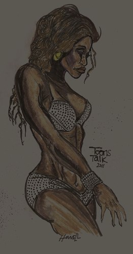 Cartoon: VIOLET (medium) by Toonstalk tagged model,black,swimsuit,pinup,islandgirl,bikini,sensual,sultry,sexy