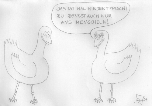 Cartoon: Menscheln (medium) by Tabatiere tagged liebe,männer,vögel