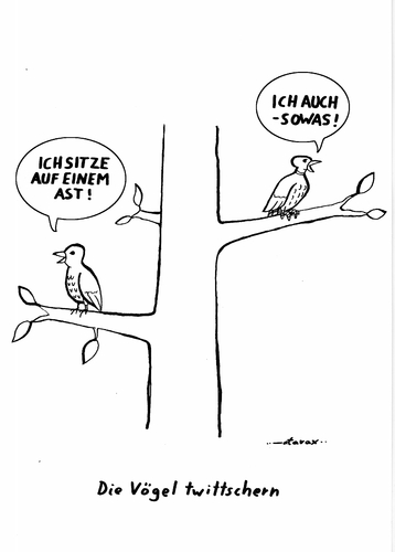 Cartoon: Twittschernde Vögel (medium) by tiefenbewohner tagged frühling,twitter,vögel
