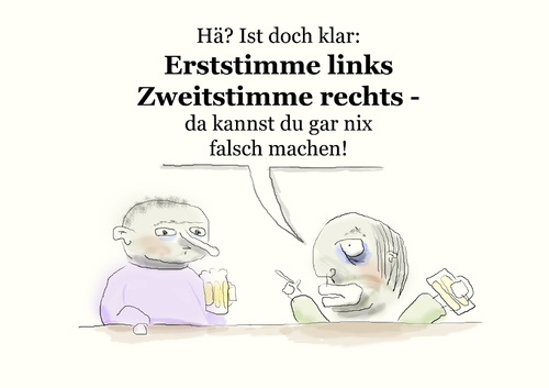Cartoon: Was nur wählen? (medium) by prinzparadox tagged links,rechts,bundestagswahl,2009,npd,linke,cdu,spd,fdp,wählen,wahlen,elections,politikverdrossenheit