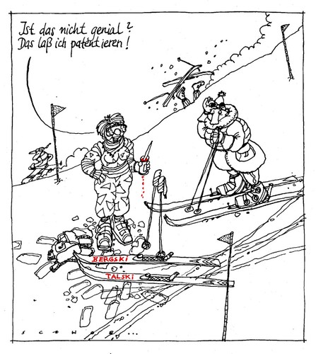 Cartoon: BergSki (medium) by schwoe tagged ski,skifahren,wintersport,schnee