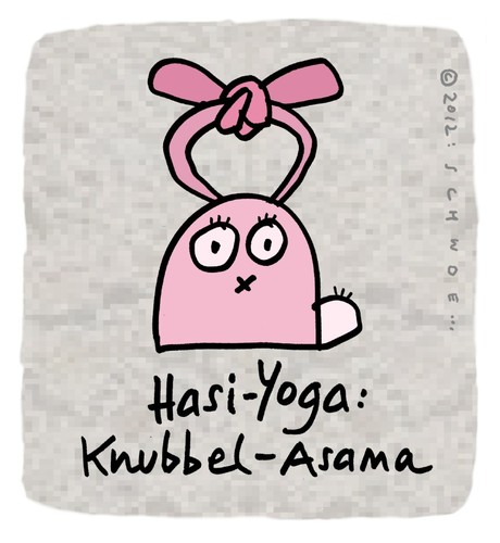 Cartoon: Hasi 10 (medium) by schwoe tagged hase,ohren,yoga,sport,fitness