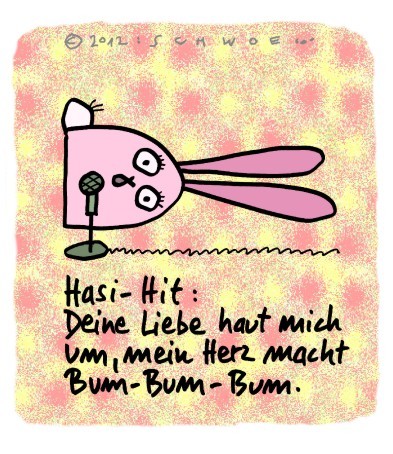 Cartoon: Hasi 13 (medium) by schwoe tagged hase,hasi,ohren,liebe,hit,song