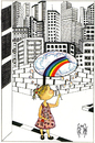 Cartoon: CHILDHOOD DREAMS (small) by majezik tagged child,metropol,city,rainbow