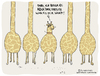 Cartoon: Der Versuch (small) by H Mercker tagged giraffe,tier,tiere,hals,kurz,lang,dumm,doof,versuch,test,experiment,kürzen,einkürzen,verkürzen,abschneiden,nähen,naht,gesundheit