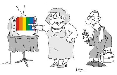 Cartoon: cierre de transmision (medium) by Luiso tagged gay