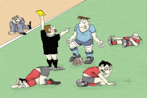 Cartoon: Yellow Card (medium) by Luiso tagged futbol