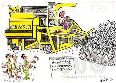 Cartoon: agriculture workers (medium) by indianinkcartoon tagged cartoonworld