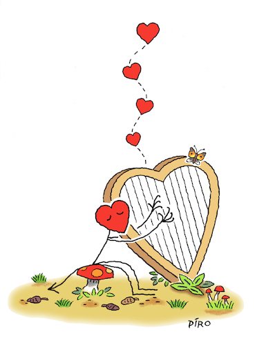 Cartoon: Melodie d Amore (medium) by piro tagged love,music