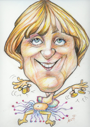 Cartoon: Angela Merkel (medium) by necmi oguzer tagged merkel,angela