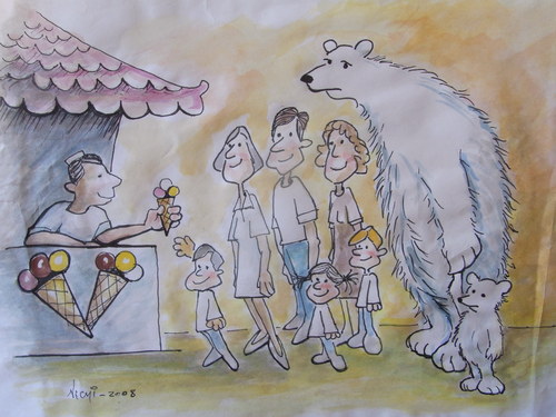 Cartoon: icecream (medium) by necmi oguzer tagged icecream,ice,eis,natur,bear