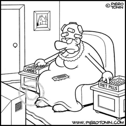 Cartoon: Balanced Diet (medium) by Piero Tonin tagged piero,tonin,diet,diets,dieting,fat,weight,overweight,junk,food,woman,women