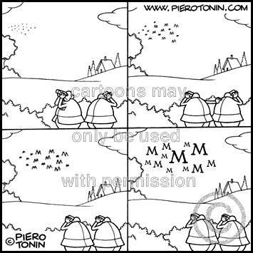 Cartoon: Bird watching (medium) by Piero Tonin tagged watching,bird,tonin,piero,birds